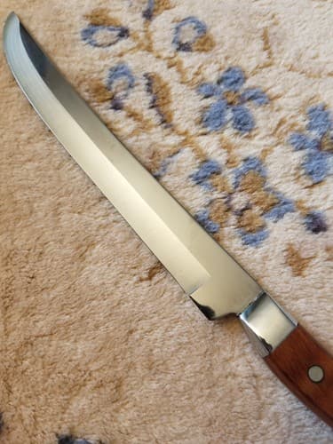 Vintage Towle Carvel Hall Carving Slicing Knife Wood Metal Handle 2 Pin - Thumbnail 3