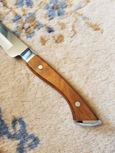 Vintage Towle Carvel Hall Carving Slicing Knife Wood Metal Handle 2 Pin - Thumbnail 2