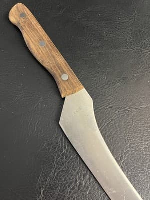 VTG Wood Handle Sushi Knife Gold 3 400 C Stainless Japan 9 1/2" Blade Kitchen - Thumbnail 11