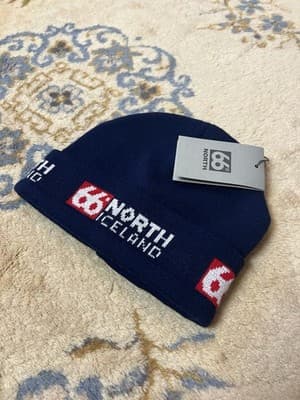 NWT 66°North Iceland Hufukollur Navy Blue Knit Beanie Workman Hat Sweden NEW Tag - Thumbnail 2