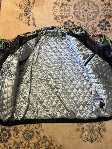 Vtg MVP Football Leather Jacket Black All Over NFL Embroidered Al-Wissam Inspire - Thumbnail 12