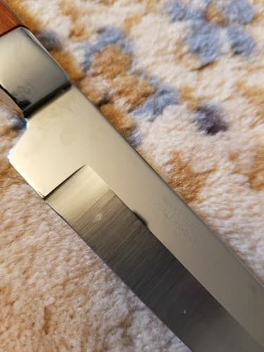 Vintage Towle Carvel Hall Carving Slicing Knife Wood Metal Handle 2 Pin - Thumbnail 8