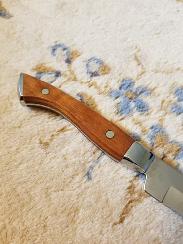 Vintage Towle Carvel Hall Carving Slicing Knife Wood Metal Handle 2 Pin - Thumbnail 9