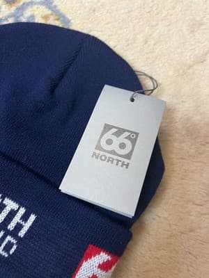 NWT 66°North Iceland Hufukollur Navy Blue Knit Beanie Workman Hat Sweden NEW Tag - Thumbnail 3