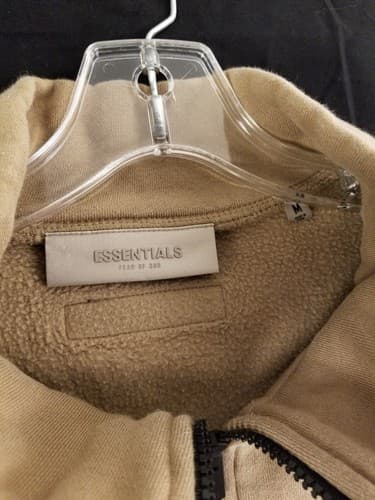 FEAR OF GOD ESSENTIALS Half Zip Pullover Sweatshirt Womens M Brown Beige - Thumbnail 4