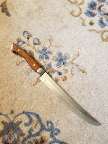 Vintage Towle Carvel Hall Carving Slicing Knife Wood Metal Handle 2 Pin - Thumbnail 5