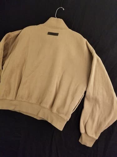 FEAR OF GOD ESSENTIALS Half Zip Pullover Sweatshirt Womens M Brown Beige - Thumbnail 6