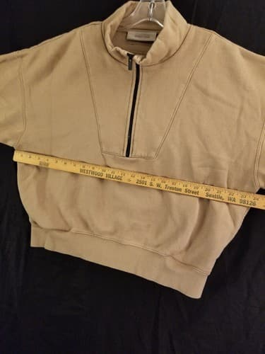 FEAR OF GOD ESSENTIALS Half Zip Pullover Sweatshirt Womens M Brown Beige - Thumbnail 11