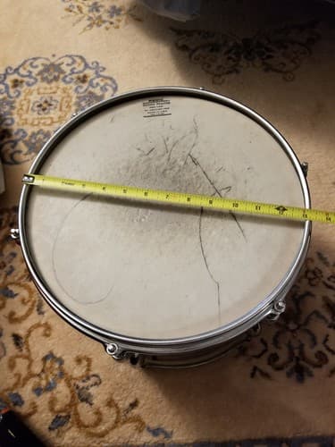 Vintage Del Rey Drum 6 Lug /Orange Red Pearl Sparkle 13 x10 Japan Remo Tom King - Thumbnail 16