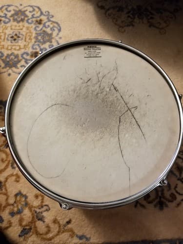 Vintage Del Rey Drum 6 Lug /Orange Red Pearl Sparkle 13 x10 Japan Remo Tom King - Thumbnail 9