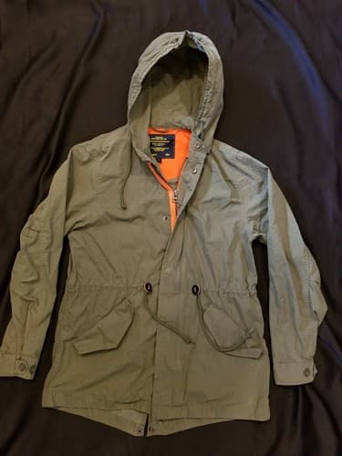 Alpha Industries Military Field Utility Jacket Womens Green Medium M Zip Hoody - Image 1