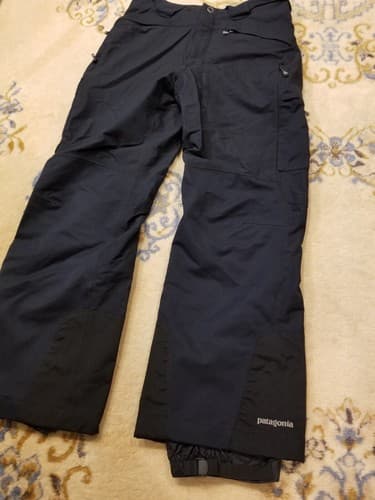 Patagonia Womens Insulated Powder Bowl Snow Ski Pants Size 10 Black Board EUC M - Thumbnail 2