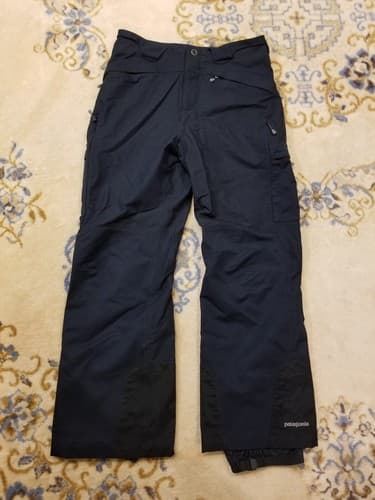 Patagonia Womens Insulated Powder Bowl Snow Ski Pants Size 10 Black Board EUC M - Image 1
