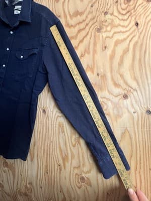Taylor Stitch X Huckberry Chambray Pearl Snap Button Down Shirt Indigo Blue 44 - Thumbnail 9