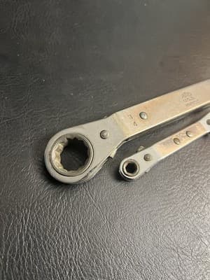 Set of 2 MAC Offset Ratcheting Box End Wrenches Standard SAE 3/4- 7/8. 1/4- 3/16 - Thumbnail 2