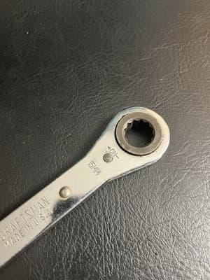 SEARS Craftsman METRIC Flat Ratcheting Box End Wrench 14mm-15mm 42174 USA - Thumbnail 5