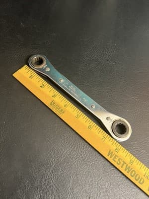 SEARS Craftsman METRIC Flat Ratcheting Box End Wrench 14mm-15mm 42174 USA - Thumbnail 14