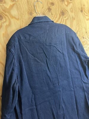 Taylor Stitch X Huckberry Chambray Pearl Snap Button Down Shirt Indigo Blue 44 - Thumbnail 11