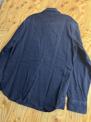 Taylor Stitch X Huckberry Chambray Pearl Snap Button Down Shirt Indigo Blue 44 - Thumbnail 12