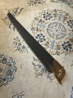 Vintage 36” 1 or 2 Man Crosscut Buck Saw Warranted Supreme Logging Hand Tree - Image 1