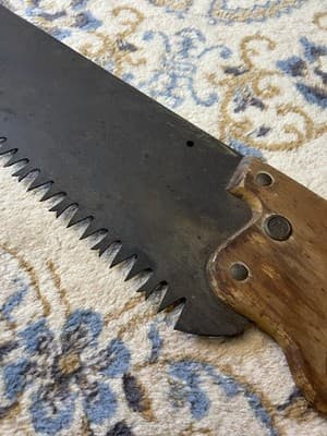 Vintage 36” 1 or 2 Man Crosscut Buck Saw Warranted Supreme Logging Hand Tree - Thumbnail 4