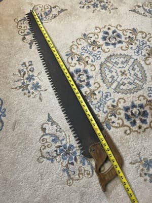 Vintage 36” 1 or 2 Man Crosscut Buck Saw Warranted Supreme Logging Hand Tree - Thumbnail 8