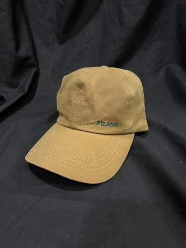 FILSON Oil Tin Low-Profile Cap Tan OS Waxed Canvas Baseball Fishing Brown Hat - Image 1