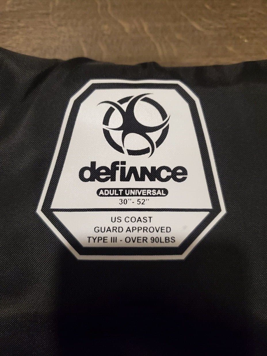 Defiance Universal Swimming Life Vest Jacket Red Black 90lb Type III 30"-52" - Thumbnail 6