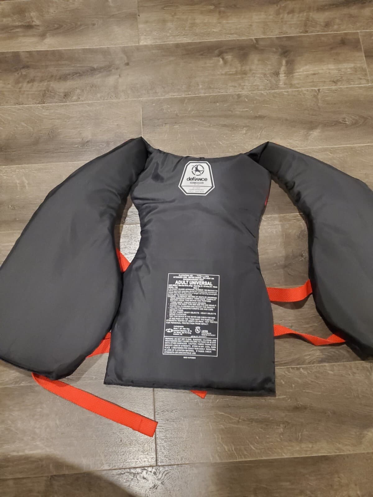 Defiance Universal Swimming Life Vest Jacket Red Black 90lb Type III 30"-52" - Thumbnail 3