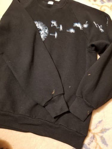 Vintage L Dandelion Sweatshirt Large Womens Black Sweater USA Vtg Tour - Thumbnail 8