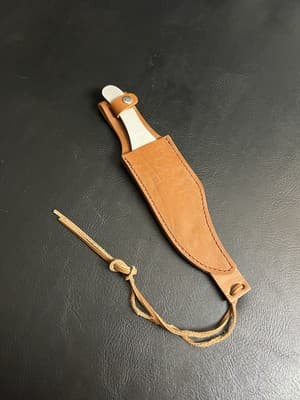 MAGNUM Stainless MINI BO-KRI Throwing Knife Fixed Blade W/ Leather SHEATH Bailey - Thumbnail 2