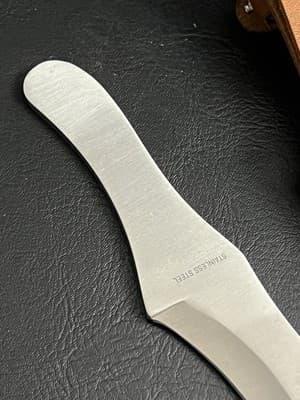 MAGNUM Stainless MINI BO-KRI Throwing Knife Fixed Blade W/ Leather SHEATH Bailey - Thumbnail 5