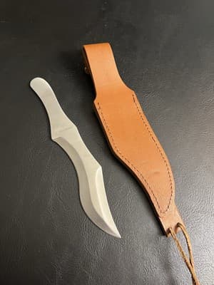 MAGNUM Stainless MINI BO-KRI Throwing Knife Fixed Blade W/ Leather SHEATH Bailey - Thumbnail 9