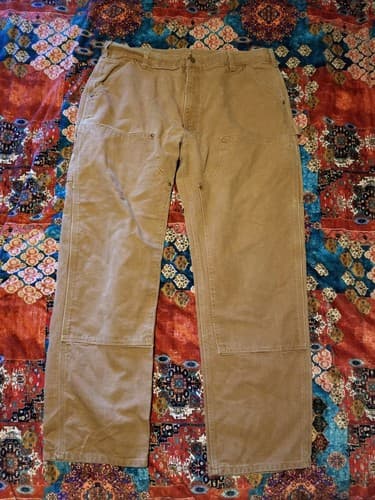VTG Carhartt B01 BRN Made In USA Double Knee Men’s Carpenter Pants 40x30 Vintage - Image 1