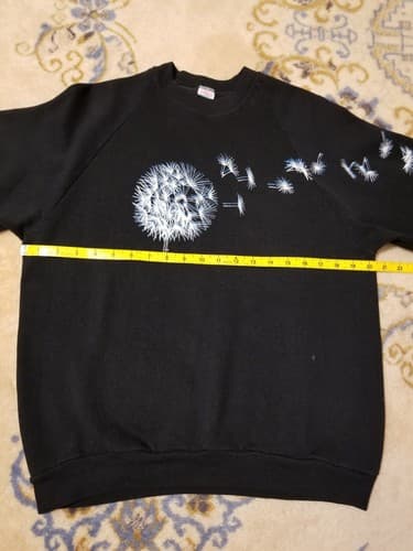 Vintage L Dandelion Sweatshirt Large Womens Black Sweater USA Vtg Tour - Thumbnail 5
