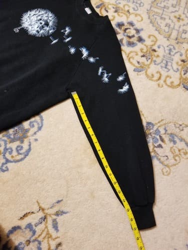 Vintage L Dandelion Sweatshirt Large Womens Black Sweater USA Vtg Tour - Thumbnail 6