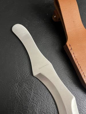 MAGNUM Stainless MINI BO-KRI Throwing Knife Fixed Blade W/ Leather SHEATH Bailey - Thumbnail 4