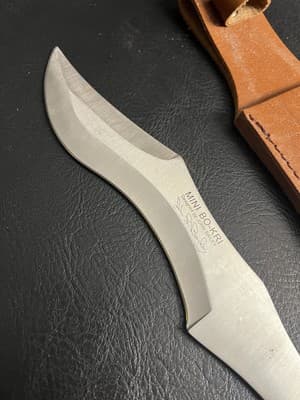 MAGNUM Stainless MINI BO-KRI Throwing Knife Fixed Blade W/ Leather SHEATH Bailey - Thumbnail 6