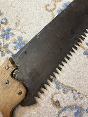 Vintage 36” 1 or 2 Man Crosscut Buck Saw Warranted Supreme Logging Hand Tree - Thumbnail 12