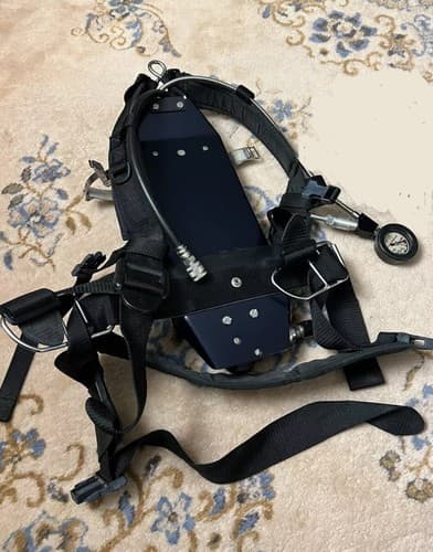 Vtg North Self-Contained Breathing Apparatus Scuba Gear Metal Backplate Harness
