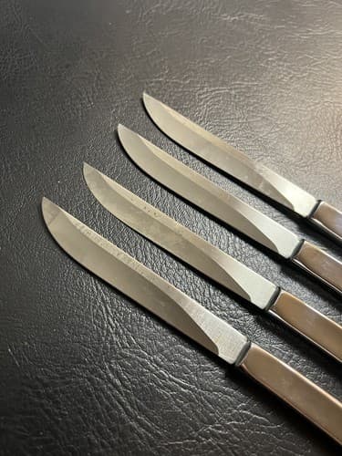 VTG 1950s Carvel Hall Stainless Steel Non Serrated 440 Steak Knives 4 Piece Set - Thumbnail 7