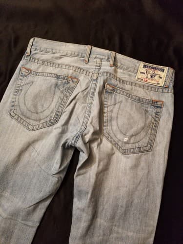 True Religion Jeans 38x34 Mens Blue Pants Section: SLIM Relaxed Faded Denim USA - Thumbnail 7