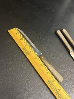Vintage 3 Washington Forge Yorktowne 8.5” Steak Knives Serrated Blade USA - Thumbnail 12