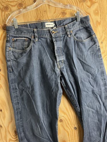 Taylor Stitch Democratic Selvedge Jeans Mens 35 *34x34 Straight Leg Dark Wash - Thumbnail 4
