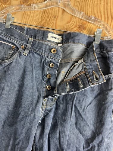 Taylor Stitch Democratic Selvedge Jeans Mens 35 *34x34 Straight Leg Dark Wash - Thumbnail 2