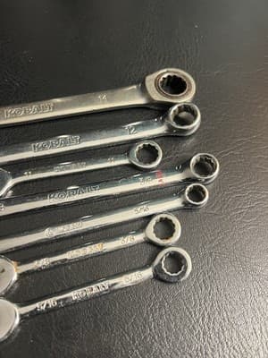7 Pc Lot Kobalt Metric SAE MM Combination Wrench Mixed Set 14 12 11 3/8 5/16 - Thumbnail 3