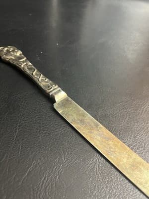 Vintage Wedding Cake Knife Silver Plated Dove Intertwined Ida Pingala Caduceus - Thumbnail 8