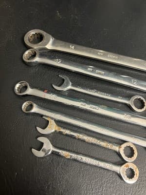 7 Pc Lot Kobalt Metric SAE MM Combination Wrench Mixed Set 14 12 11 3/8 5/16 - Thumbnail 8
