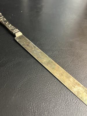 Vintage Wedding Cake Knife Silver Plated Dove Intertwined Ida Pingala Caduceus - Thumbnail 7