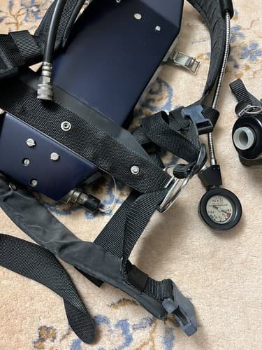 Vtg North Self-Contained Breathing Apparatus Scuba Gear Metal Backplate Harness - Thumbnail 3